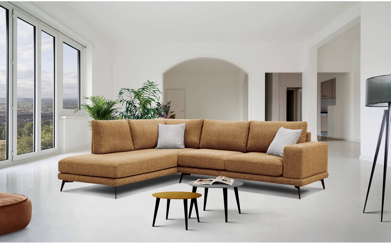 Canapé d'angle gauche 5 places MEDIOLANE