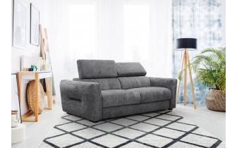 Canapé droit XXL 3 places avec appuis-tête réglables CALVERA