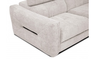 Canapé droit XXL 3 places avec appuis-tête réglables CALVERA