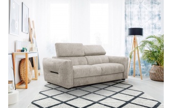 Canapé droit XXL 3 places avec appuis-tête réglables CALVERA