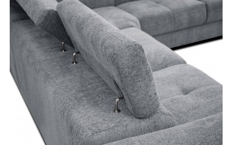 Canapé d'angle droit avec appuis-tête réglables 5 places CALVERA