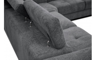 Canapé d'angle droit avec appuis-tête réglables 5 places CALVERA