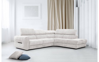 Canapé d'angle droit avec appuis-tête réglables 5 places CALVERA