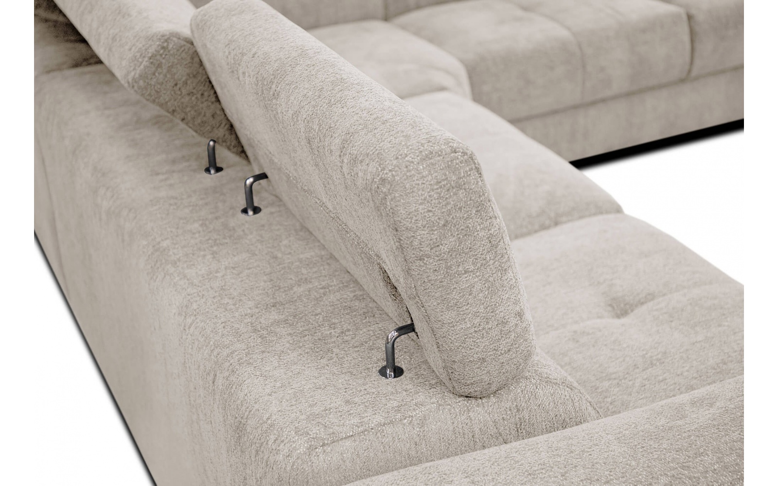 Canapé d'angle droit avec appuis-tête réglables 5 places CALVERA