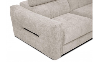 Canapé d'angle droit avec appuis-tête réglables 5 places CALVERA