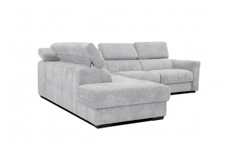 Canapé d'angle gauche avec appuis-tête réglables 5 places CALVERA