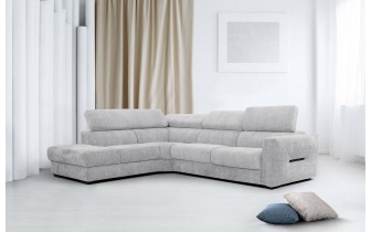 Canapé d'angle gauche avec appuis-tête réglables 5 places CALVERA