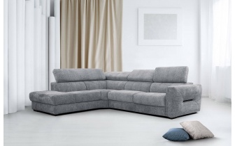 Canapé d'angle gauche avec appuis-tête réglables 5 places CALVERA