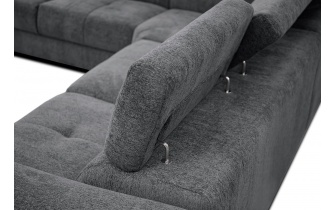 Canapé d'angle gauche avec appuis-tête réglables 5 places CALVERA