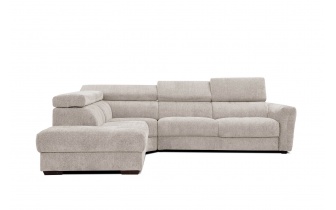 Canapé d'angle gauche avec appuis-tête réglables 5 places CALVERA