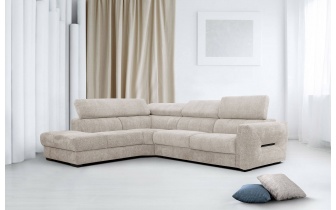 Canapé d'angle gauche avec appuis-tête réglables 5 places CALVERA