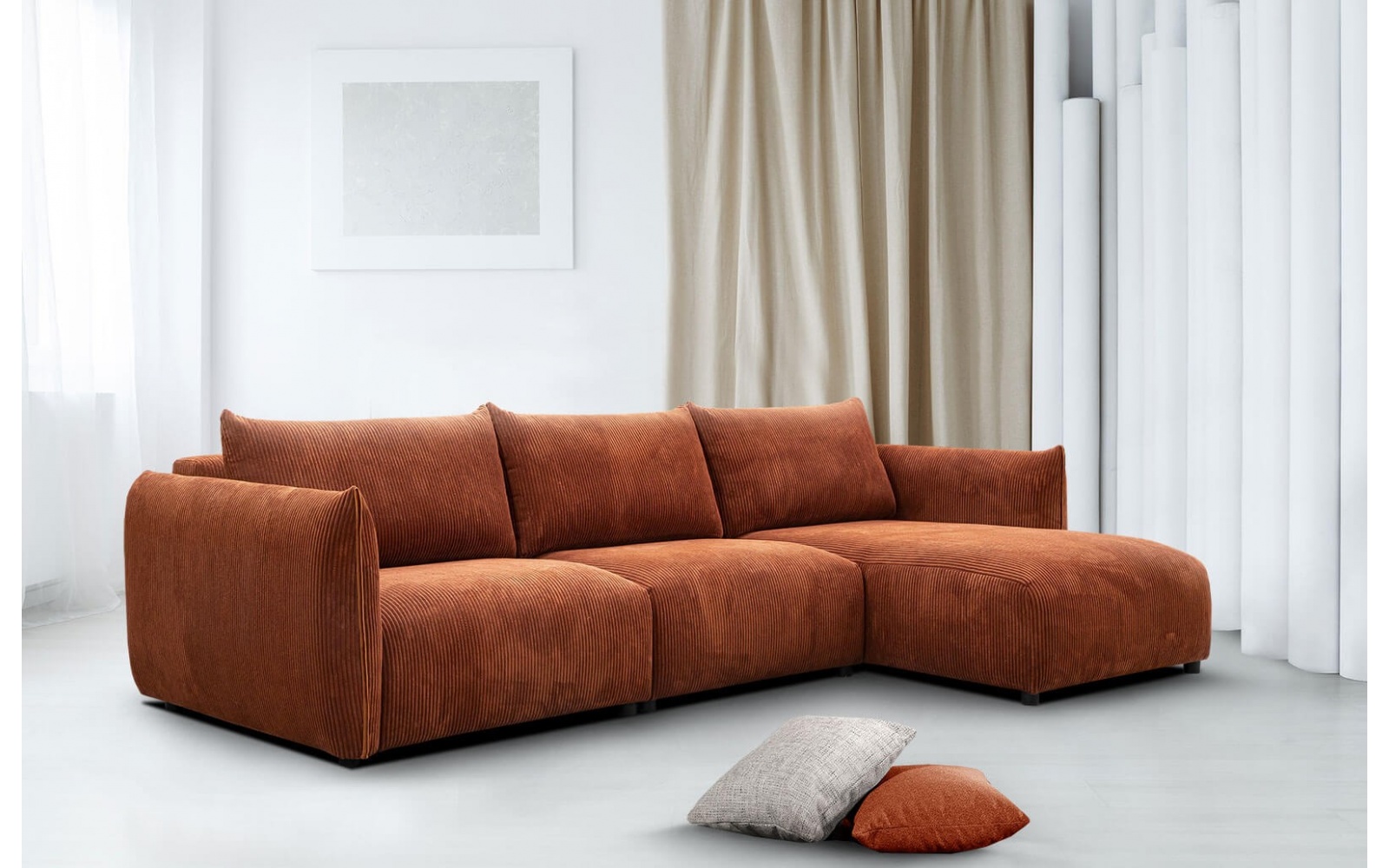 Canapé d'angle droit 4 places TAUER