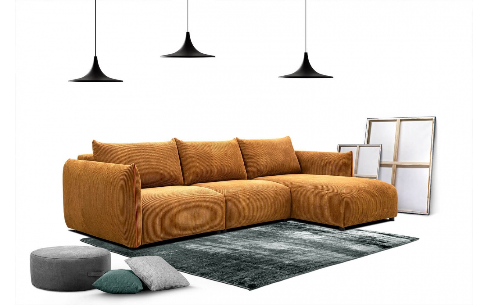 Canapé d'angle droit 4 places TAUER