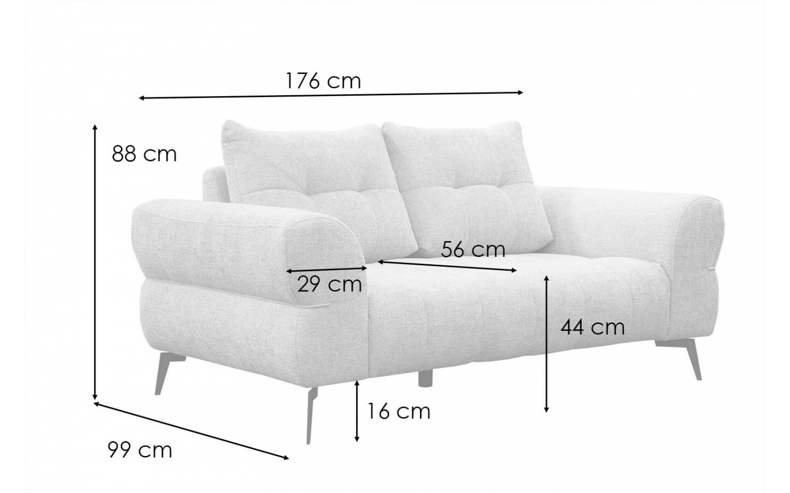 Canapé droit 2 places SALVINI