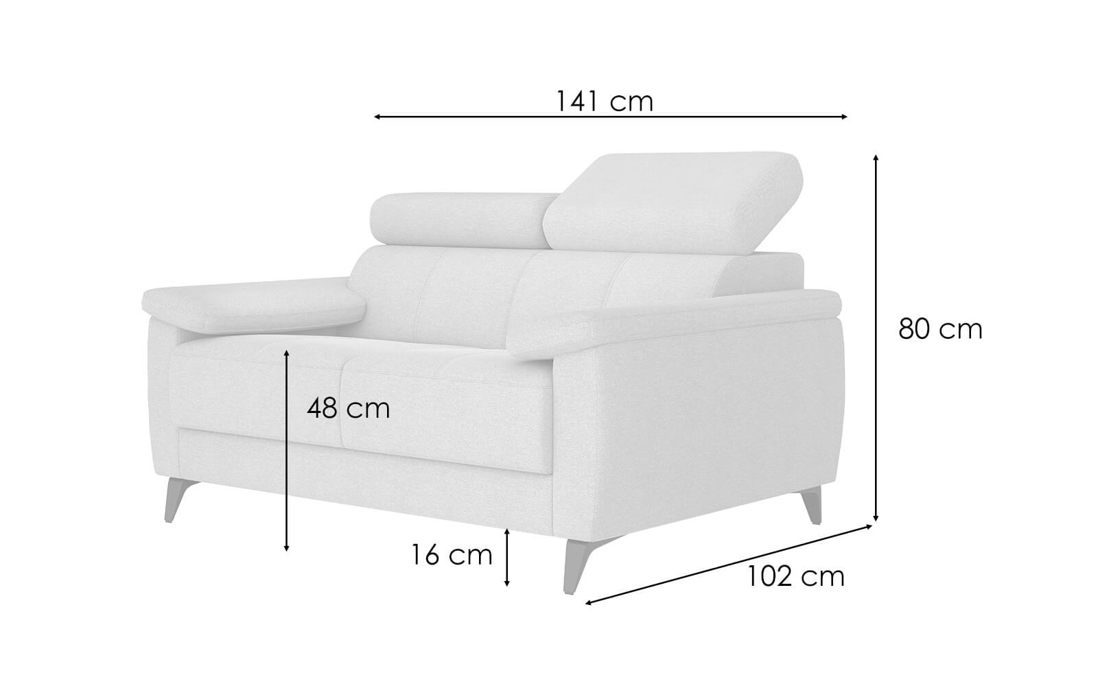 Canapé droit 2 places avec appuis-tête réglables TAUNUS