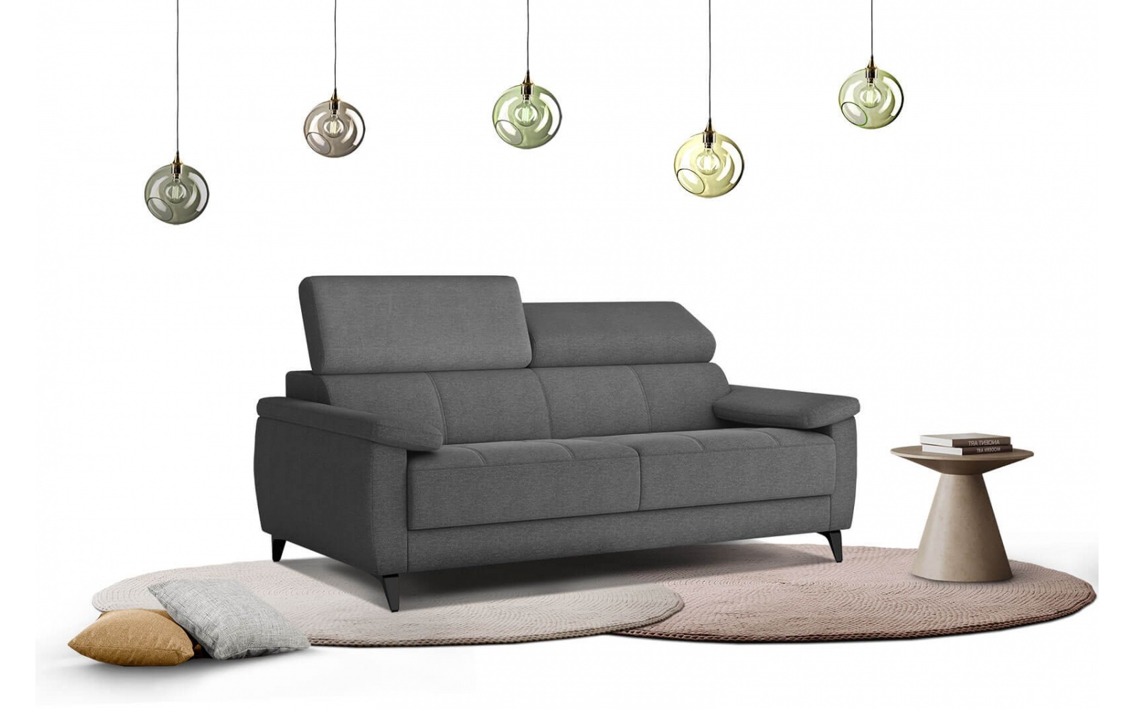 Canapé droit 3 places avec appuis-tête réglables TAUNUS