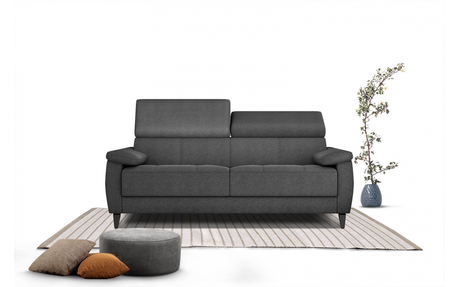 Canapé droit 3 places avec appuis-tête réglables TAUNUS