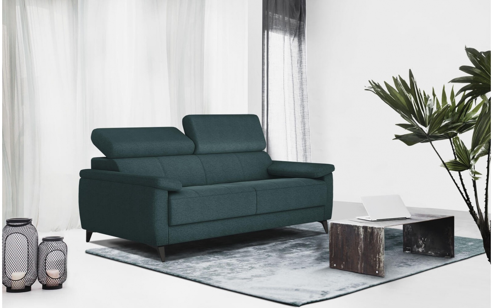 Canapé droit 3 places avec appuis-tête réglables TAUNUS