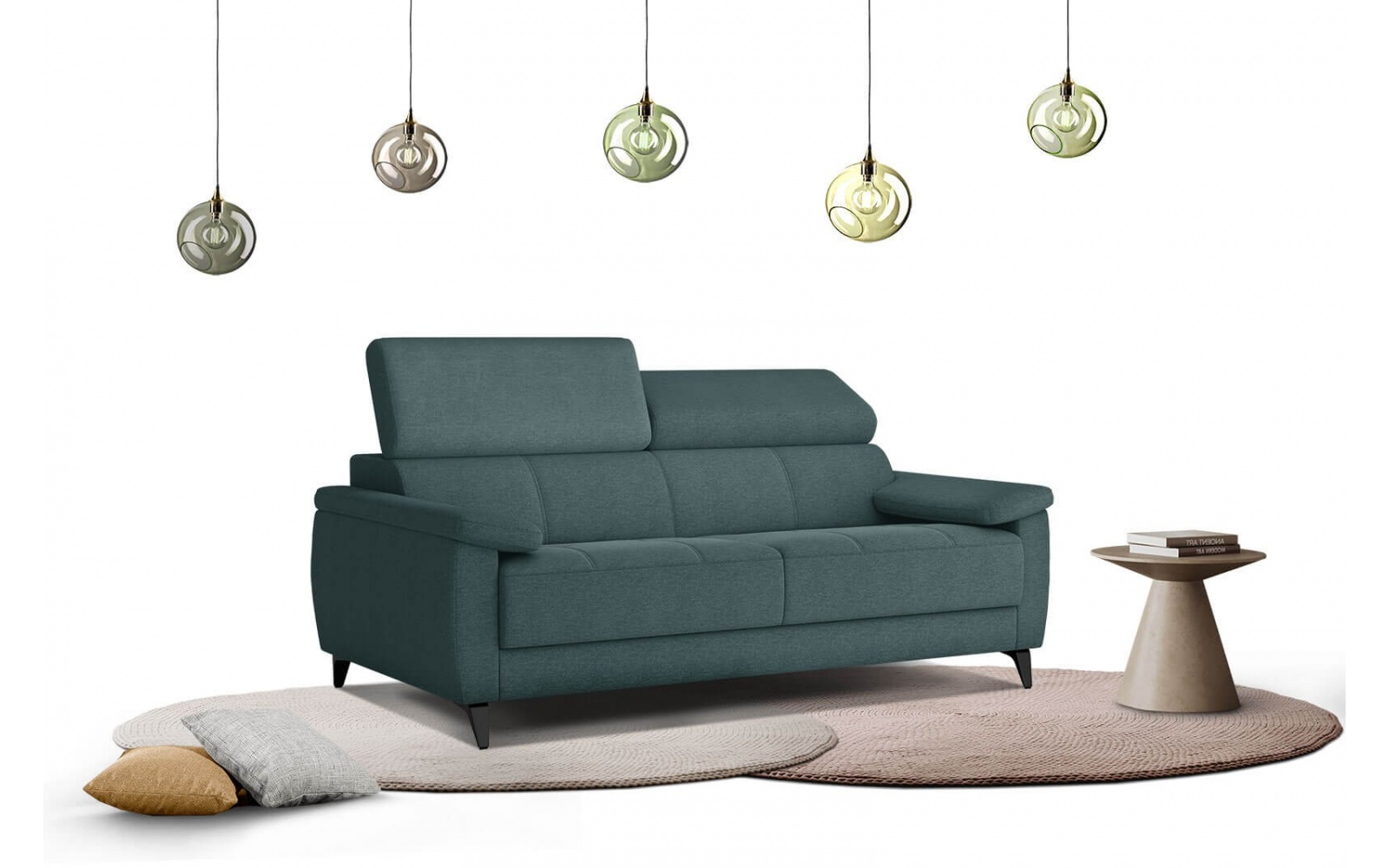 Canapé droit 3 places avec appuis-tête réglables TAUNUS