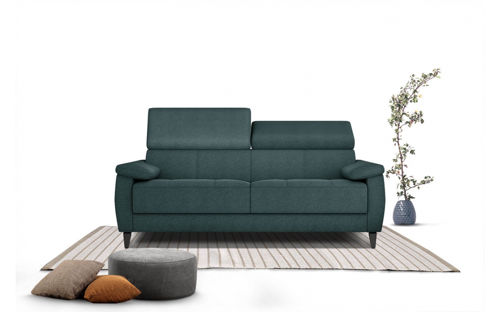 Canapé droit 3 places avec appuis-tête réglables TAUNUS