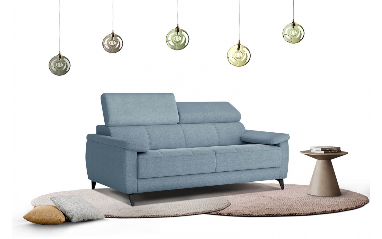 Canapé droit 3 places avec appuis-tête réglables TAUNUS