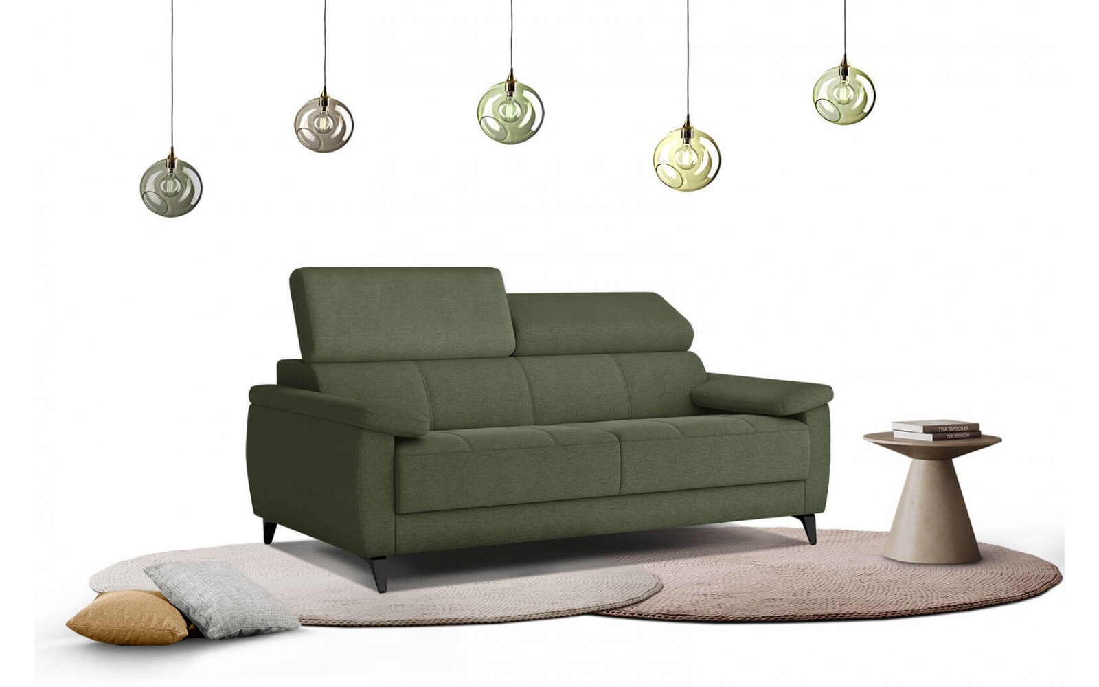 Canapé droit 3 places avec appuis-tête réglables TAUNUS