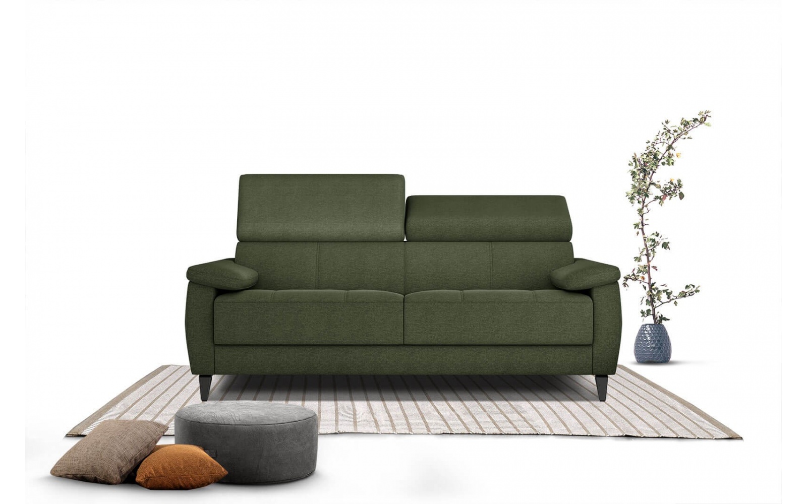 Canapé droit 3 places avec appuis-tête réglables TAUNUS