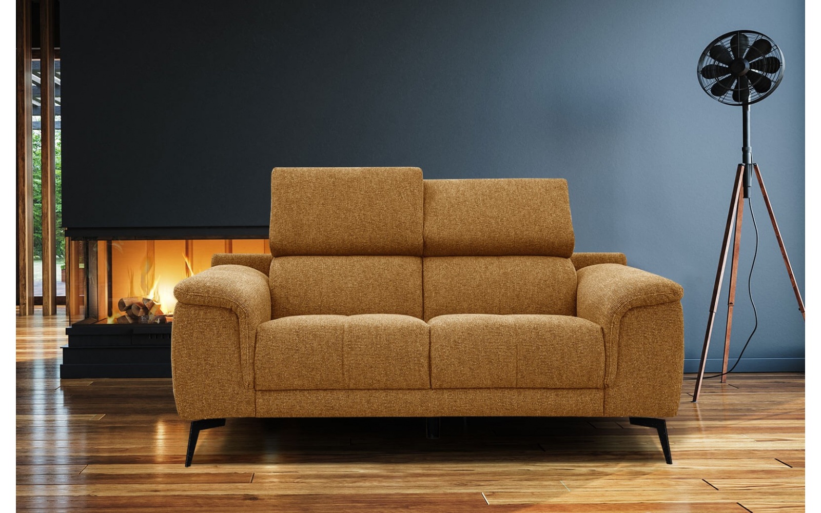 Canapé droit 2 places avec appuie-têtes réglables FIERO