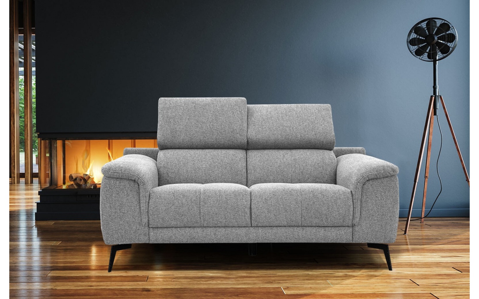 Canapé droit 2 places avec appuie-têtes réglables FIERO