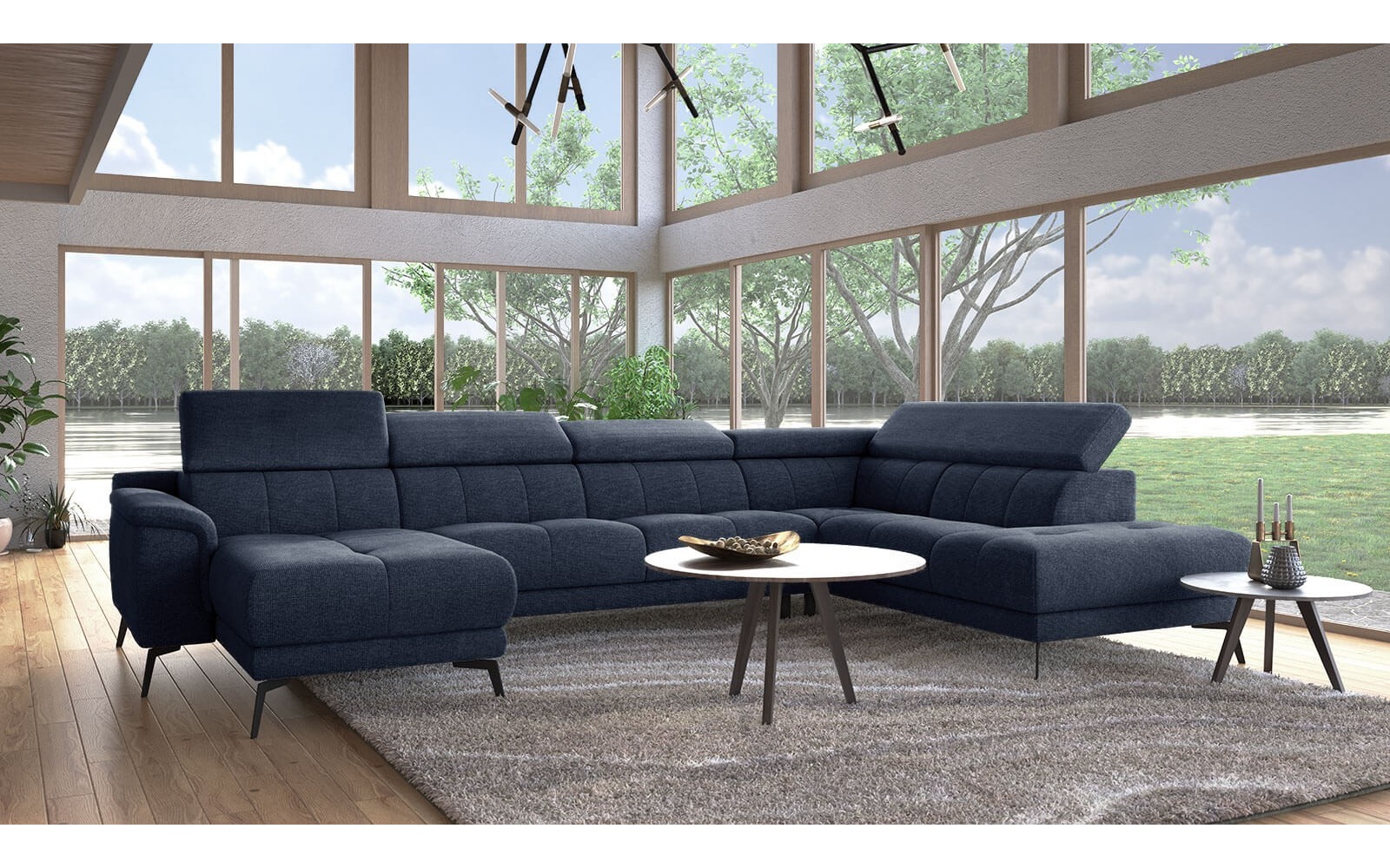 Canapé panoramique droit avec appuis-tête réglables FIERO