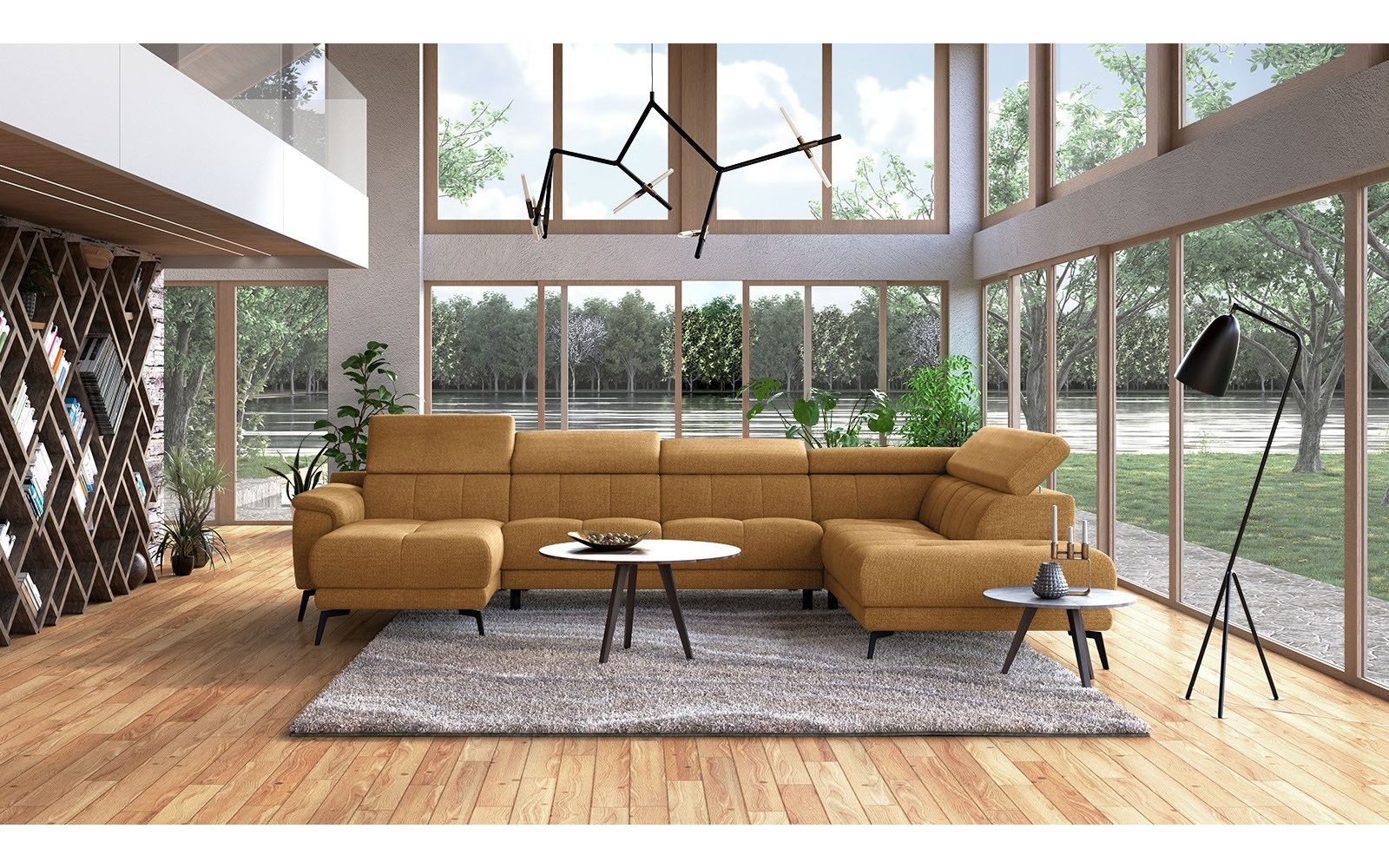 Canapé panoramique droit avec appuis-tête réglables FIERO