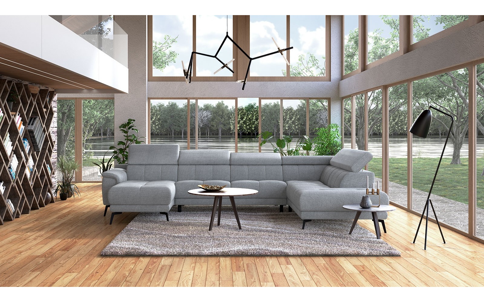 Canapé panoramique droit avec appuis-tête réglables FIERO