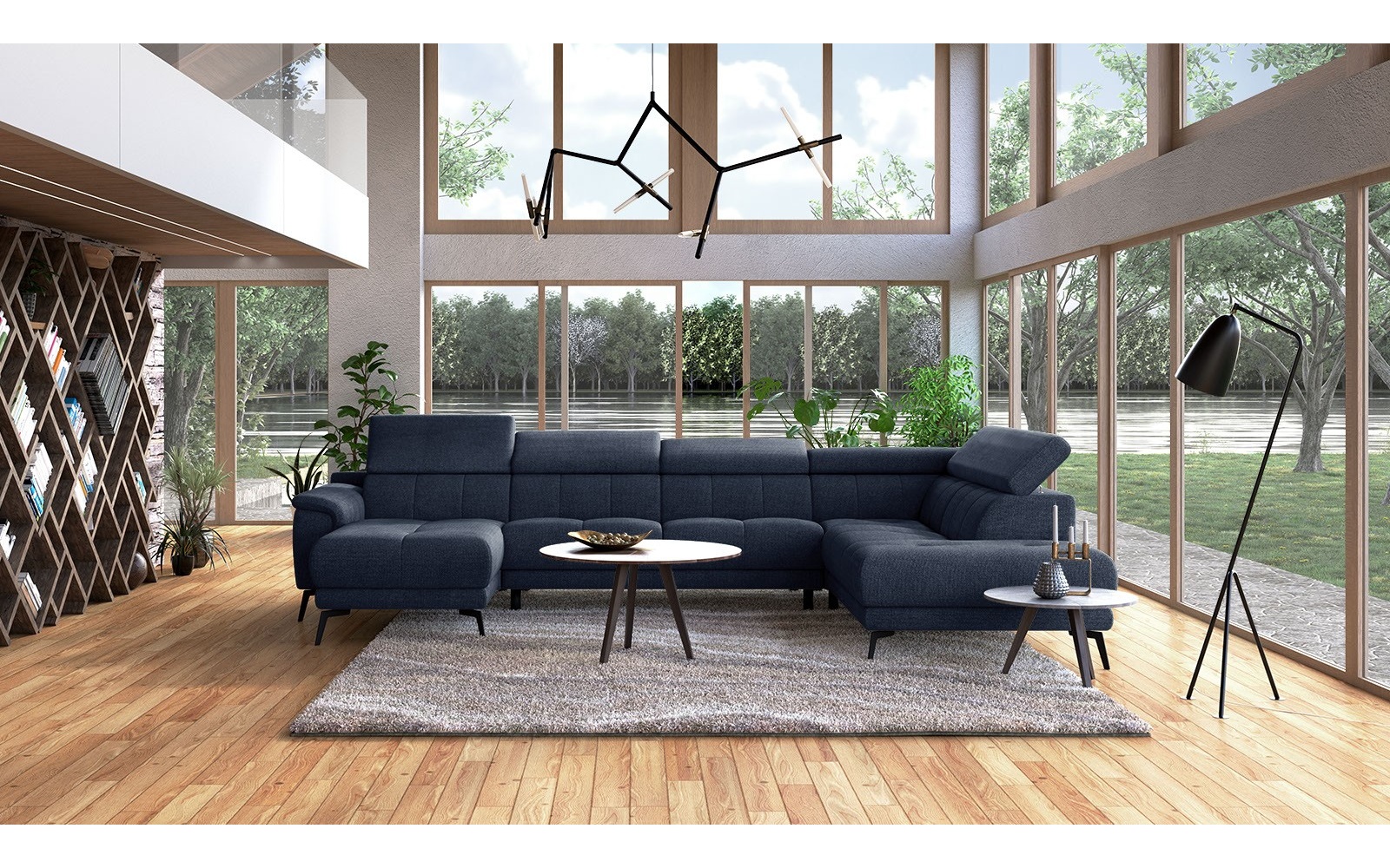 Canapé panoramique droit avec appuis-tête réglables FIERO