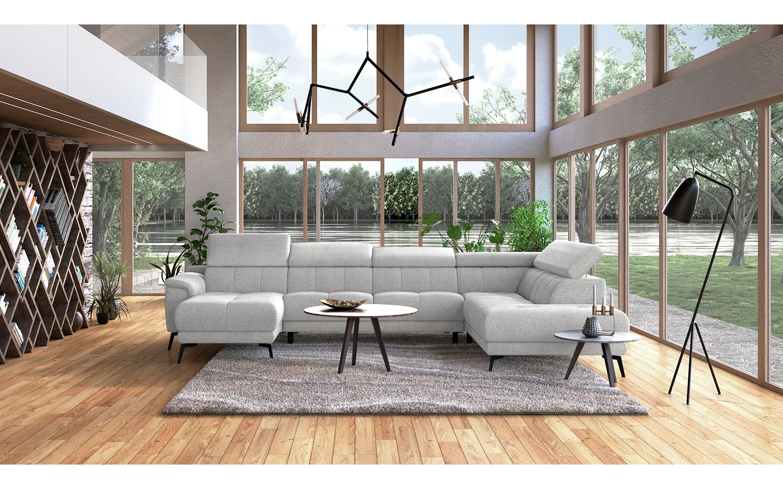 Canapé panoramique droit avec appuis-tête réglables FIERO