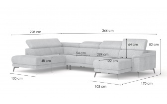 Canapé panoramique gauche avec appuis-tête réglables FIERO