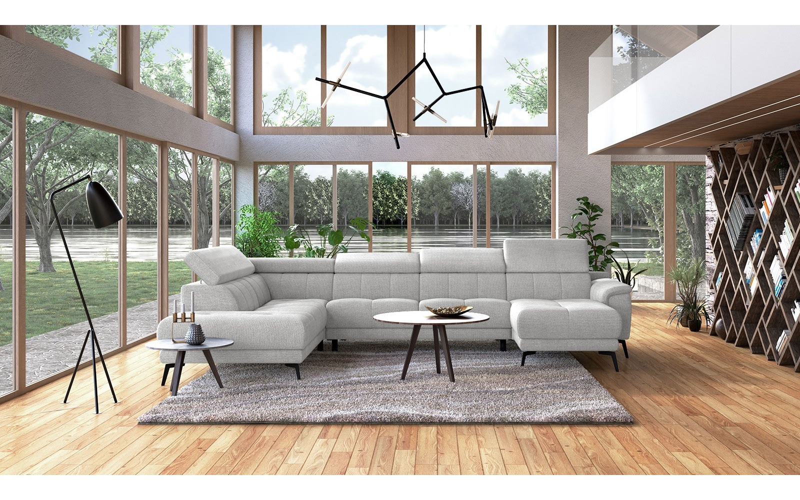 Canapé panoramique gauche avec appuis-tête réglables FIERO