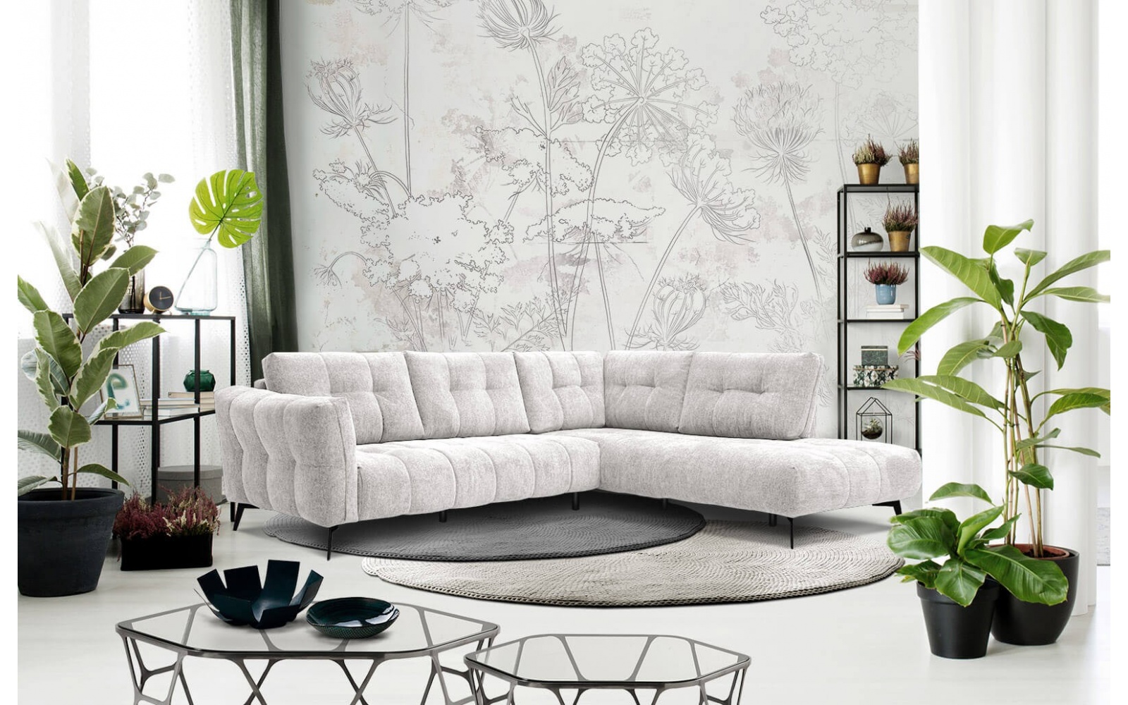 Canapé d'angle droit 5 places KALMER