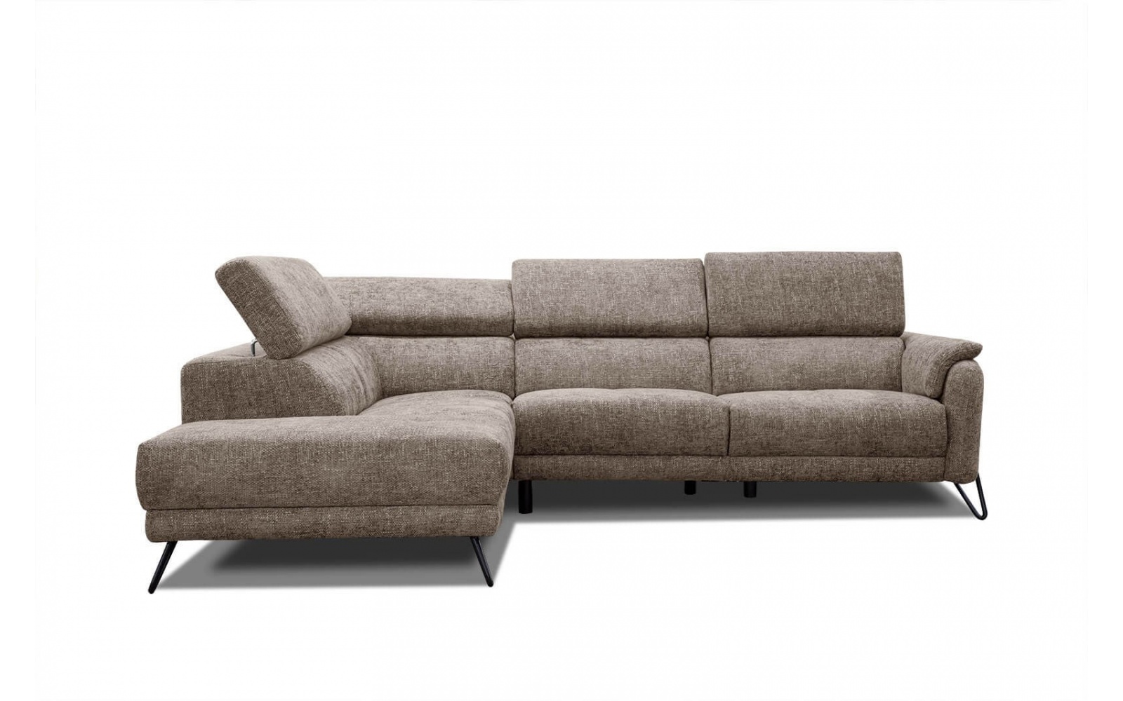 Canapé d'angle gauche avec appuis-tête réglables 5 places RODEN