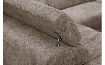 Canapé d'angle gauche avec appuis-tête réglables 5 places RODEN