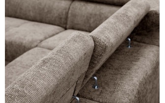 Canapé d'angle gauche avec appuis-tête réglables 5 places RODEN