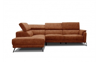 Canapé d'angle gauche avec appuis-tête réglables 5 places RODEN