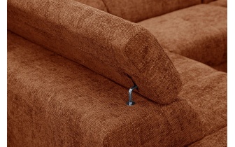 Canapé d'angle gauche avec appuis-tête réglables 5 places RODEN