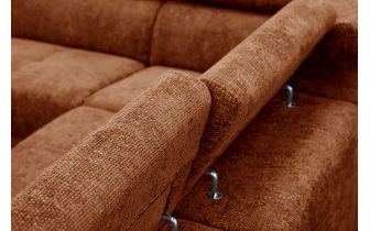 Canapé d'angle gauche avec appuis-tête réglables 5 places RODEN