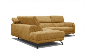 Canapé d'angle gauche avec appuis-tête réglables 5 places RODEN