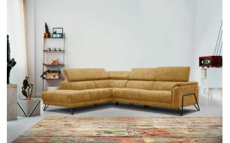 Canapé d'angle gauche avec appuis-tête réglables 5 places RODEN