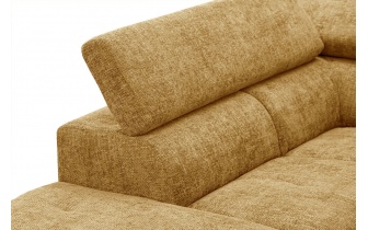 Canapé d'angle gauche avec appuis-tête réglables 5 places RODEN