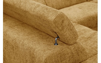 Canapé d'angle gauche avec appuis-tête réglables 5 places RODEN