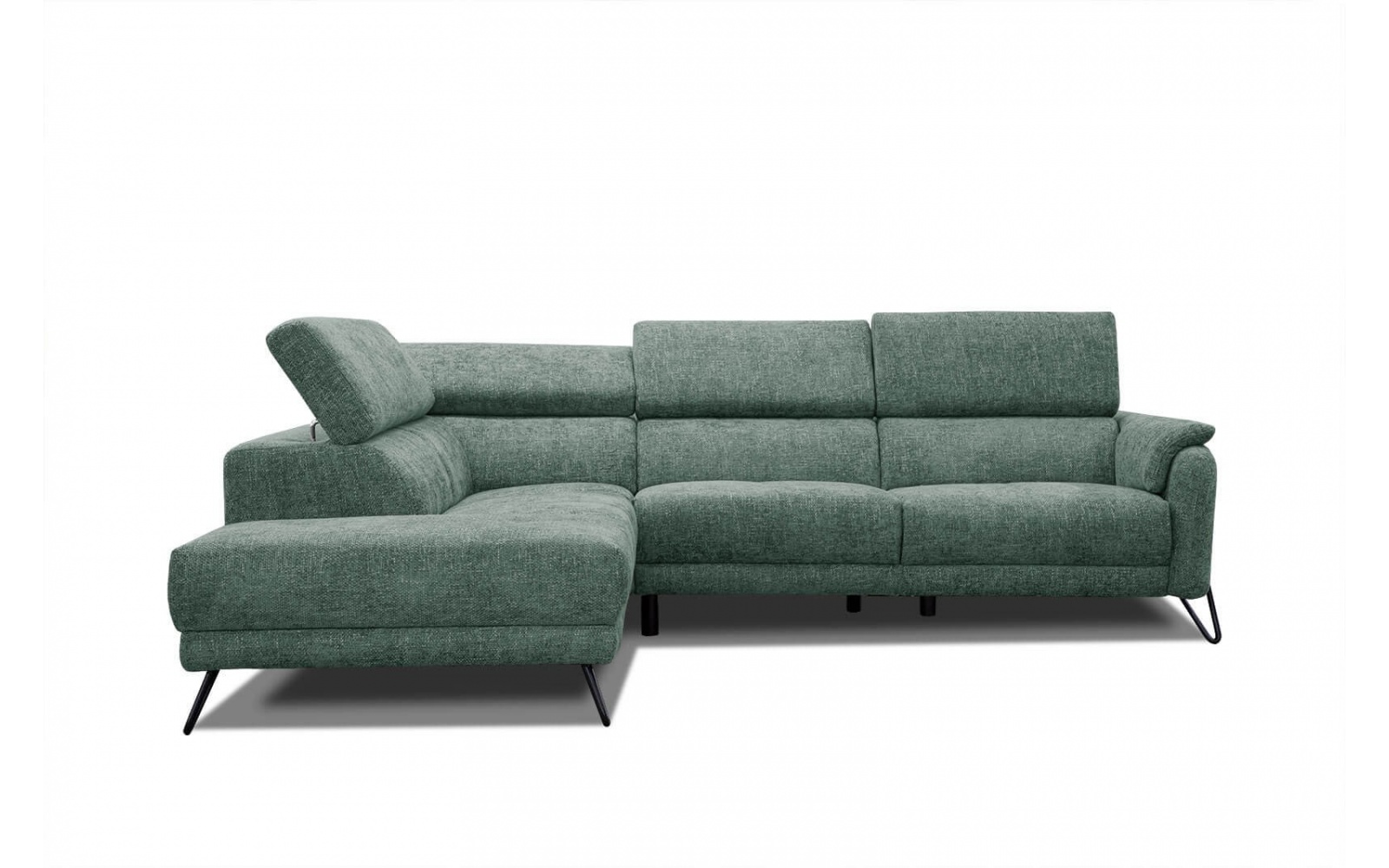 Canapé d'angle gauche avec appuis-tête réglables 5 places RODEN