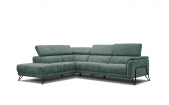 Canapé d'angle gauche avec appuis-tête réglables 5 places RODEN