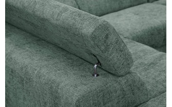 Canapé d'angle gauche avec appuis-tête réglables 5 places RODEN